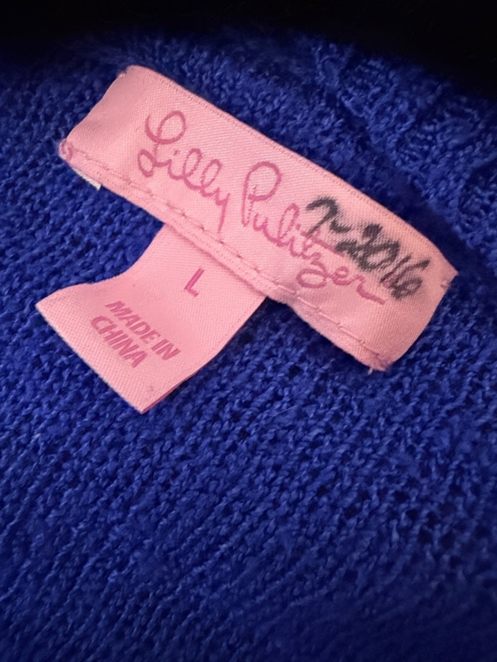 Lilly Pulitzer vintage 2016 Women’s Open-Front Blue Sweater Cardigan - Picture 3 of 3